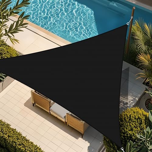 Shade&Beyond 6'X6'X6' Sun Shade Sail Black Triangle by ShadeBeyond