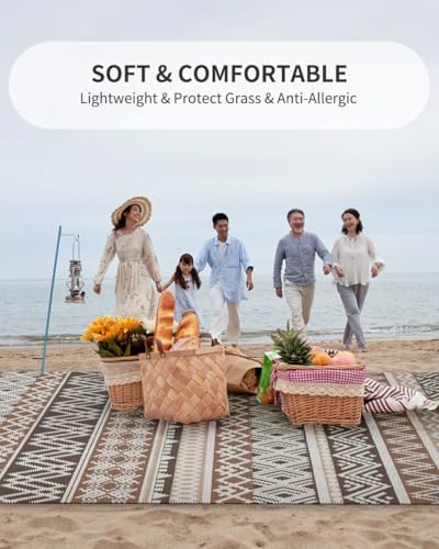 MontVoo Outdoor Rug Carpet Waterproof-Patio Rug Mat 5x8 Reversible RV Outdoor - Image 6