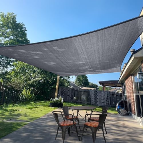 SUNLAX Sun Shade Sail 15' x 20' Dark Grey Rectangle Canopy Sail Shade Cover UV by SUNLAX