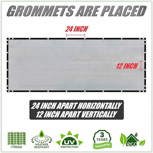 ColourTree Customized Size Fence Screen Privacy Screen Grey 5' x 16' - Image 4