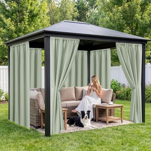 Outdoor Curtains for Patio Waterproof, 8 Panels, Rod Pocket - Image 4