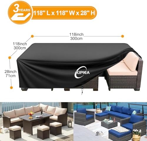 Kipiea Outdoor Furniture Covers Waterproof, 420D Heavy-Duty Patio Furniture Set - Image 2