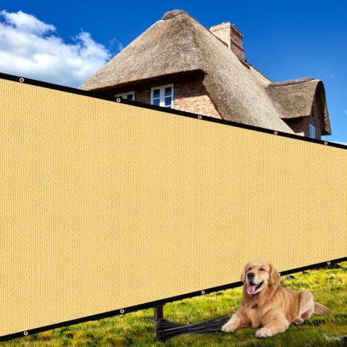 Shade&Beyond 6'x24' Sand Privacy Screen Fence Cover 170 GSM Fencing Mesh Fence by ShadeBeyond