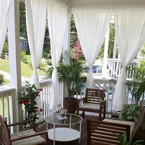 youleyar White Sheer Outdoor Curtains - Image 4