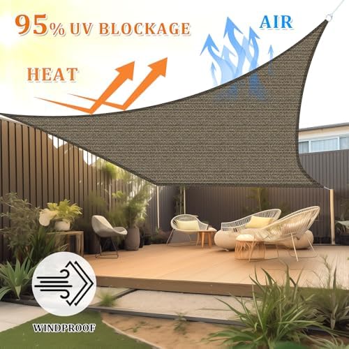 Shade&Beyond 8'X15' Sun Shade Sail Mocha Rectangle - Image 2