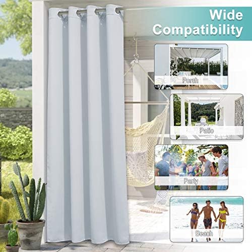 NICETOWN Patio Curtains Outdoor 95 inch Long, Sun Blocking Thermal Insulated - Image 5
