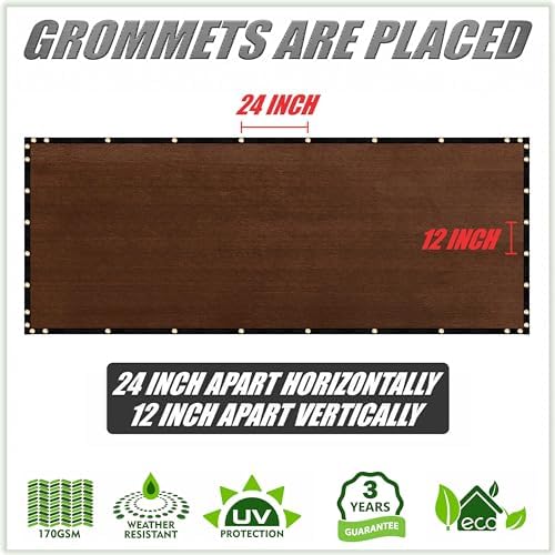 ColourTree Customized Size Fence Screen Privacy Screen Brown 5' x 21' - Image 4