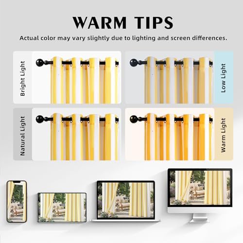 4 Panels Outdoor Stripe Curtains - Image 5