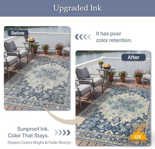 GENIMO 5x8 Outdoor Rug, Washable - Image 5