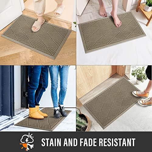 HIYARD Sturdy Front Door Mat, Absorbent Muddy Dirt Resist Welcome Door Mats - Image 4