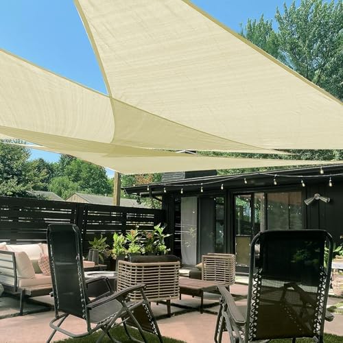 LOVE STORY Custom Size 7' x 14' x 15.7' Sun Shade Sail, Butter Cream by LOVESTORY