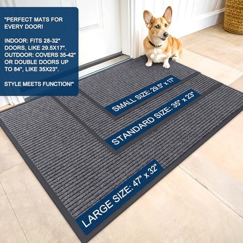 OLANLY 2-Pack Front Door Mats 29.5x17, Waterproof Heavy-Duty Doormats - Image 2