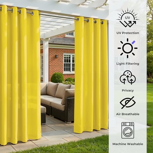 Set of 6 Outdoor Curtains for Patio Waterproof, Breathable Grommet Panels for - Image 5