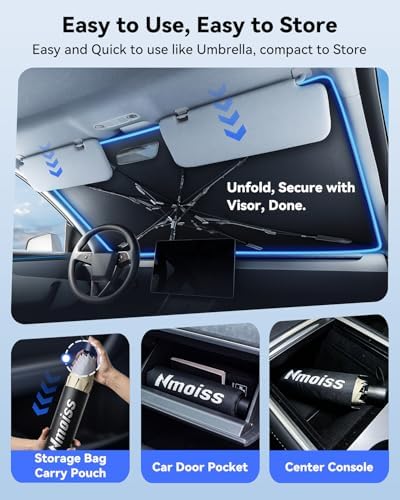 Nmoiss 2026 Windshield Sun Shade Umbrella - Image 6