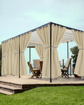 Grommet Outdoor Curtains for Patio Waterproof 8 Pcs 54x120 In Cream by HolidayIdeas