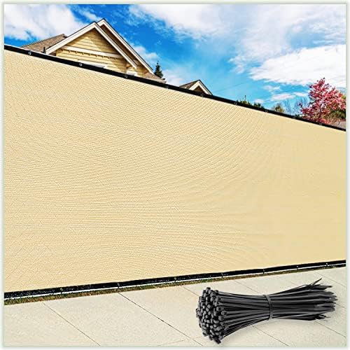 ColourTree Customized Size Fence Screen Privacy Screen Beige 5' x 102' by ColourTree