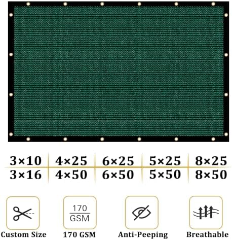 Shade&Beyond 5'x18' Dark Green Privacy Screen Fence Cover 170 GSM Fencing Mesh - Image 3