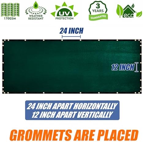 Amgo 6' x 22' Green Fence Privacy Screen, 90% Blockage - Image 5