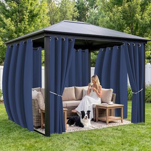 Outdoor Curtains for Patio Waterproof 6 Panels, Porch Sun Shade - Image 4