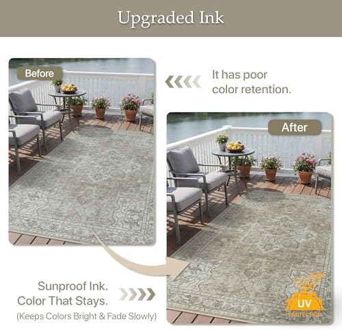 GENIMO 4x6 Outdoor Rug, Washable - Image 5