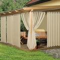 Extra Wide Outdoor Curtains for Patio Waterproof 6 Pcs 110x95 Inch Cream by HolidayIdeas