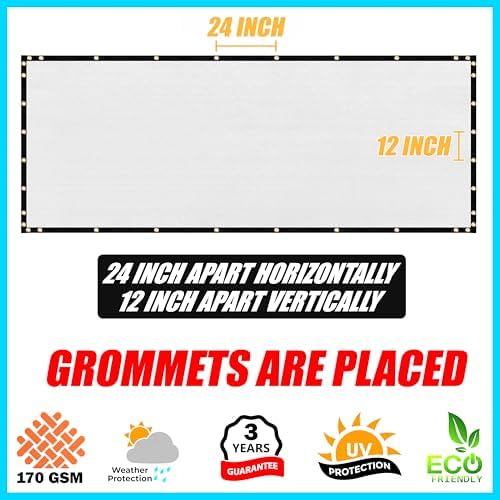 8' x 75' White Fence Privacy Screen, 90% Blockage Fabric Windscreen Cover - Image 4