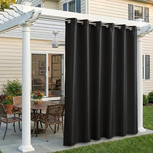 Set of 2 Outdoor Curtains for Patio Waterproof, Breathable Grommet Panels for by Sunshelf