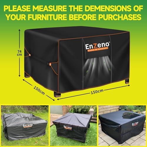 Enzeno Patio Furniture Cover Outdoor Waterproof 59"L x 59"W x 29"H - Image 7