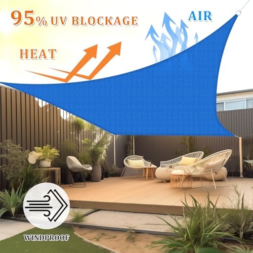Shade&Beyond 8'X24' Sun Shade Sail Blue Rectangle - Image 2