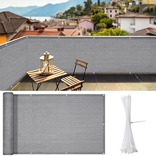 iCover 3.3x19.5ft Balcony Privacy Screen Fence, UV-Resistant Railing Fencing by iCOVER
