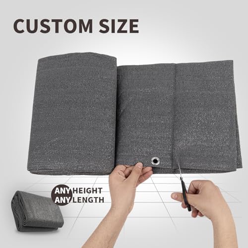 LOVE STORY Custom Size 3' x 1' Balcony Privacy Screen Cover, Dark Grey - Image 2