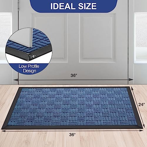 Mibao Front Door Mat Outdoor Entrance, Waterproof Dirt Trapper Doormat - Image 2