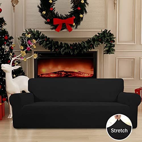 Easy-Going Stretch Oversized Sofa Couch Slipcover Washable Black - Image 2