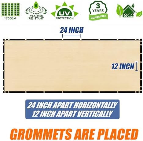 Amgo 6' x 126' Beige Fence Privacy Screen, 90% Blockage - Image 5