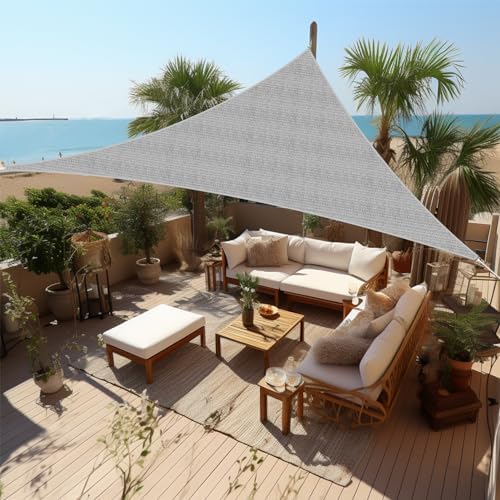 Shade&Beyond 9'X9'X12.7' Sun Shade Sail Light Grey Triangle by ShadeBeyond