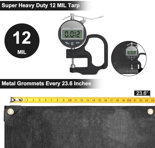 Tarp 12x20 Feet, 12 Mil Large tarps Heavy Duty Waterproof - Image 3