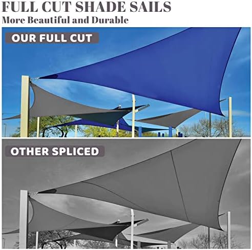 SUNLAX Custom Size 8' x 19' Dark GreySun Shade Sail Canopy Commercial Rectangle - Image 5