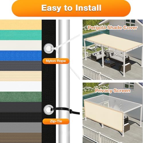Artpuch Outdoor Pergola Shade Cover 8' X 10' Sun Shade Cloth - Image 5