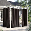 NICETOWN Weighted Curtains for Patio Waterproof W66xL84 Brown 2 Panels by NICETOWN