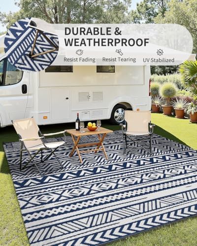 MontVoo Outdoor Rug Carpet Waterproof 6x9 Outdoor Patio Rug Mat Reverisble - Image 3