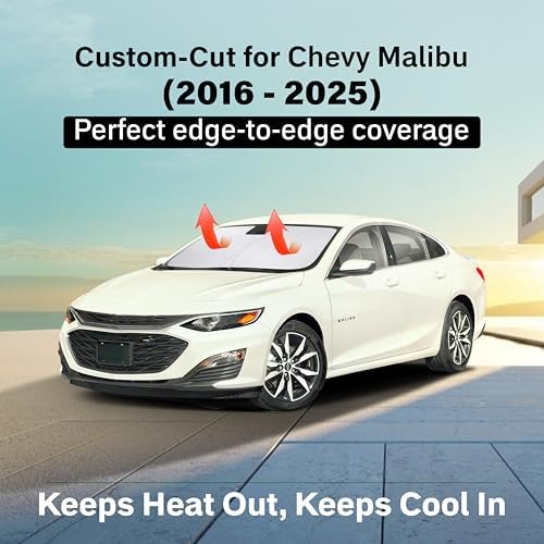 EcoNour Windshield Sunshade for Chevrolet Malibu 2016-2022 2023 2024 2025 - Image 2
