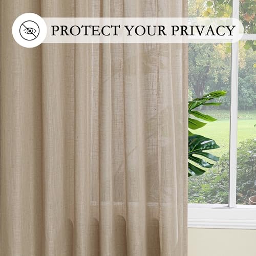MYSKY HOME Taupe Curtains for Beroom Liivng Room 84 Inch Length 2 Panels Set - Image 6