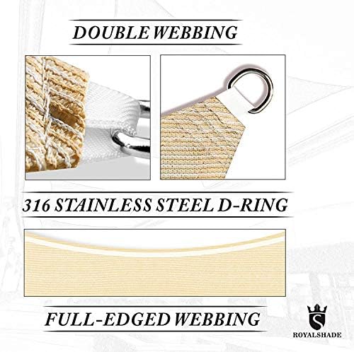 Royal Shade 12' x 12' x 12' Light Beige Triangle Sun Shade Sail - Image 4