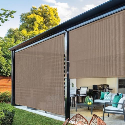 Outdoor Roller Shades for Patio 6ft Wide, Cordless Porch Blinds Patio Shades - Image 7