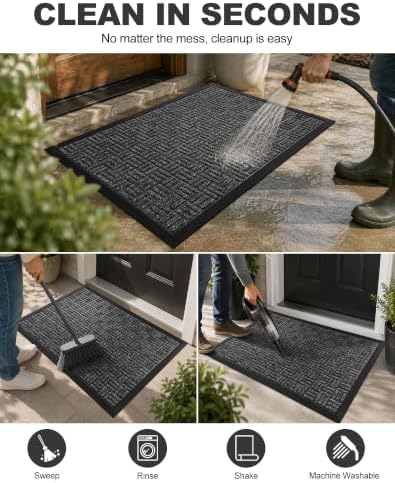 Mibao Front Door Mat Outdoor Entrance, Waterproof Dirt Trapper Doormat - Image 5
