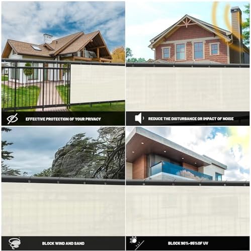 SUNNY GUARD 5' x 46' Privacy Fence Screen, Heavy Duty HDPE Mesh - Image 4