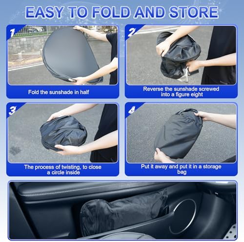 SINGARO Car Windshield Sun Shade, Foldable Reflective Sun Shade - Image 5