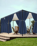 Grommet Outdoor Curtains for Patio Waterproof 8 Pcs 54x95 In Navy by HolidayIdeas