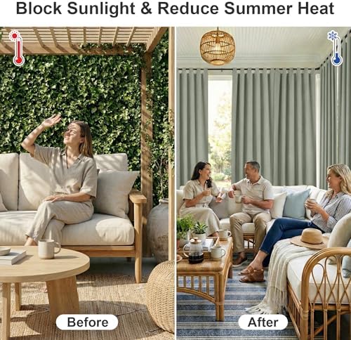RYB HOME 2 Panels Outdoor Curtains - Image 3
