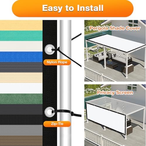 Artpuch Outdoor Pergola Shade Cover 7' X 24' Sun Shade Cloth - Image 5